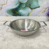 AM7292 Tri-Ply Stainless Steel Heavy Duty Kadai with Stay-Cool Handles - 26cm