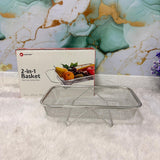 AM7331 Elephant 2-in-1 Stainless Steel Fruit & Vegetable Washing Basket (Size 2)