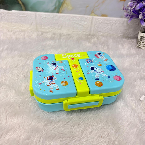 AM7375 Premium 3-Compartment Space-Themed Stainless Steel Lunch Box for Kids