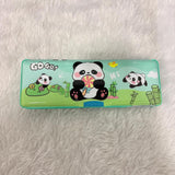 AM7376 Panda Theme Multi-Functional Magnetic Pencil Case with Integrated Calculator & Dual Sharpener