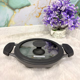 AM7404 Tramontina TITANEX Pre-Seasoned Cast Iron Paniyarakkal with Glass Lid (20 cm)