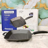 AM7410 Tramontina TITANEX Pre-Seasoned Cast Iron Grill Pan (27 cm)