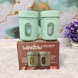 AM7399 Window Series 750ml Food-Grade Kitchen Storage Jar Set - 2 Pieces