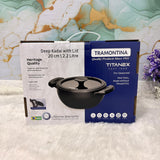AM7411 Tramontina TITANEX Pre-seasoned Cast Iron Deep Kadai - 20 cm