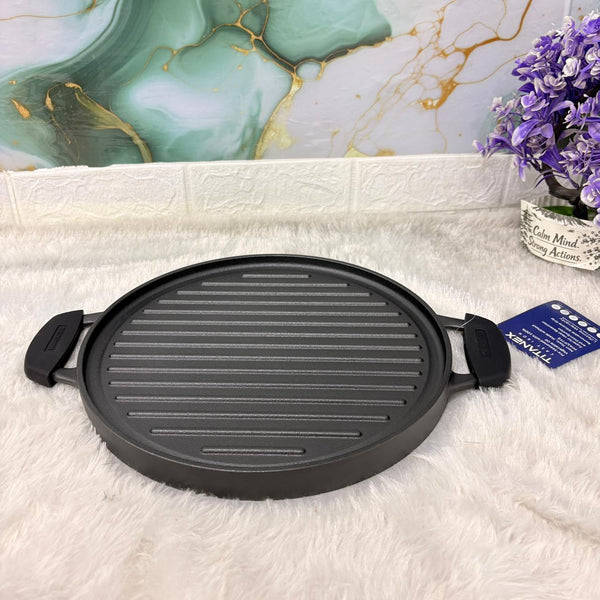 AM7405 Tramontina TITANEX Pre-Seasoned 2in1 Cast Iron Reversible Grill & Griddle - 30 cm