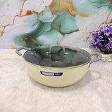 AM7388 Tramontina Velo Forged Deep Kadai with Glass Lid - 32cm (Sand)