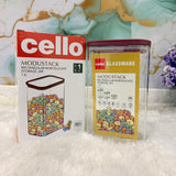 AM7442 Cello Modustack Rectangular Borosilicate Storage Jar, 1.3L