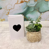 AM7448 Mini Faux Succulent Arrangement in Rustic Ribbed Ceramic Pot