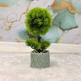 AM7449 Mini Artificial Pine Bonsai in Textured Stone-Style Pot