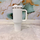 AM7455 Insulated Stainless Steel Travel Tumbler with Handle and Splash-Resistant Lid