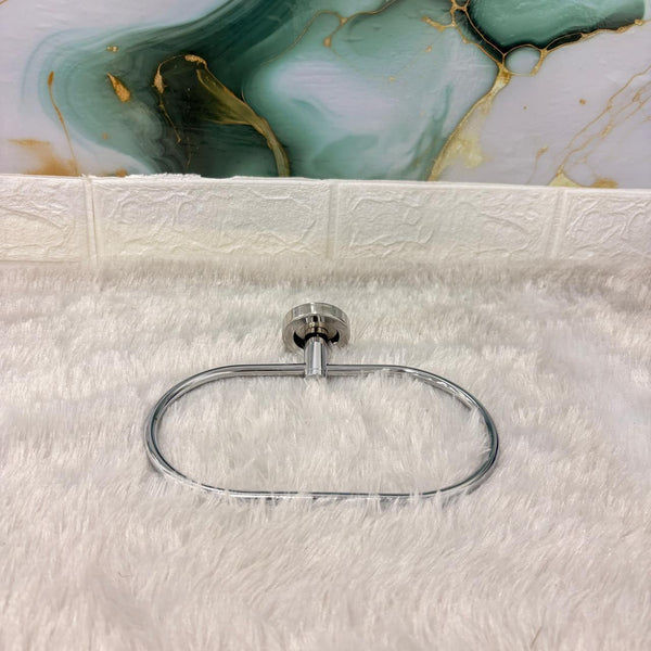 AM7471 Modern Oval Chrome Wall-Mounted Towel Ring