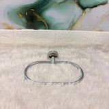 AM7471 Modern Oval Chrome Wall-Mounted Towel Ring
