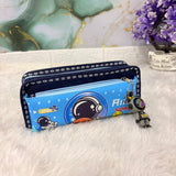 AM7473 Kids Pencil Case with Astronaut Theme, Blue Space Design, Zipper Pouch with Charm