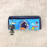 AM7473 Kids Pencil Case with Astronaut Theme, Blue Space Design, Zipper Pouch with Charm
