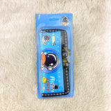 AM7473 Kids Pencil Case with Astronaut Theme, Blue Space Design, Zipper Pouch with Charm
