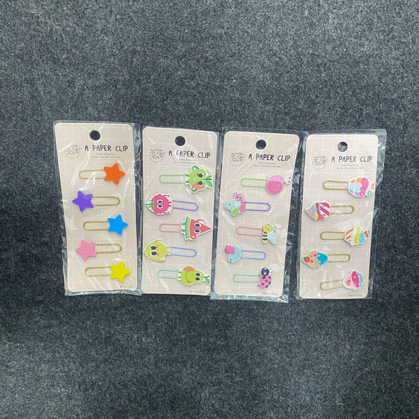 AM7515 Decorative Metal Paper Clips - Assorted Cartoon Animal and Shape Bookmarks for Stationery and Crafting 5PCS