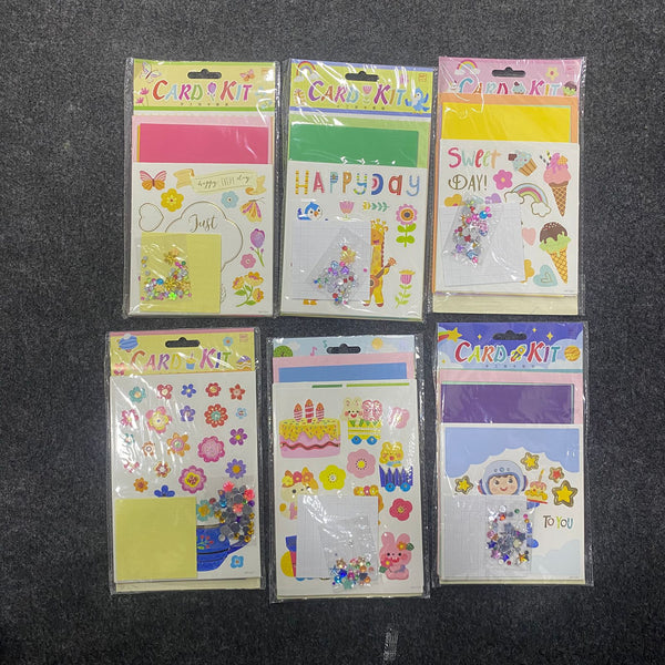 AM7518 Artistic Greeting Card DIY Activity Pack - Fun Stickers & Rhinestone Embellishment Kit for Kids Crafts