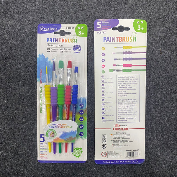 AM7525  Giorgione  Nylon Paintbrush Set with Easy-Grip Handles Set Of 5-Piece