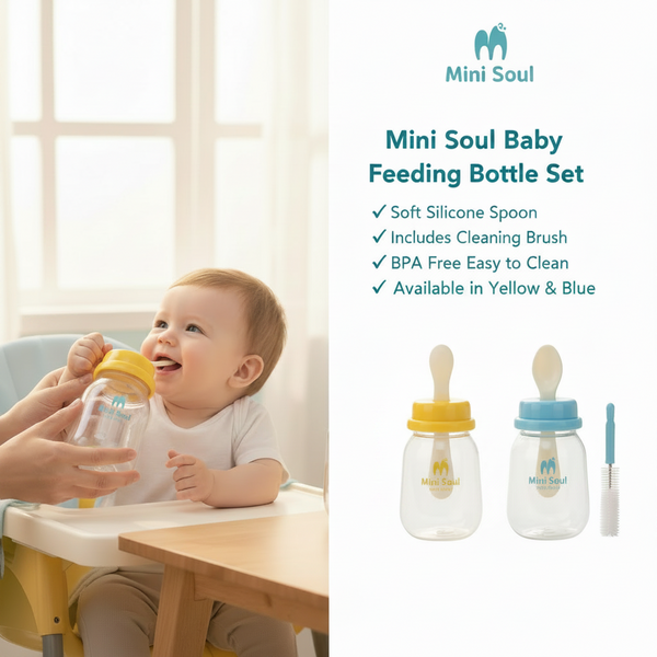 AM7554 Mini Soul PP Weaning Feeding Bottle with Spoon (120ml) COM-3039 (1-Pcs)