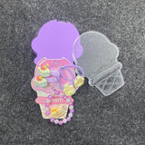 AM7560 Sweet Ice Cream Style Accessory Kit for Kids – Beaded Bracelet, Hair Clips, and Elastic Ties 6088 (1-Pcs)
