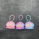 AM7561 Mermaid Theme Jellyfish Shaped Jewelry Purse Set for Kids – Beaded Bracelet and