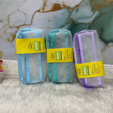 am7564 BOYHOOD Transparent Multi-Compartment Mesh Pencil Case & Stationery Organizer