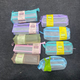 am7564 BOYHOOD Transparent Multi-Compartment Mesh Pencil Case & Stationery Organizer