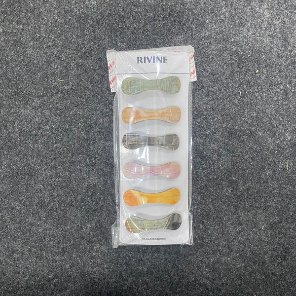 AM7570 Rivine Elegant Marble Print Tic Tac Hair Clips for Women & Girls - 1-Pcs Multi-Color Hair Accessories