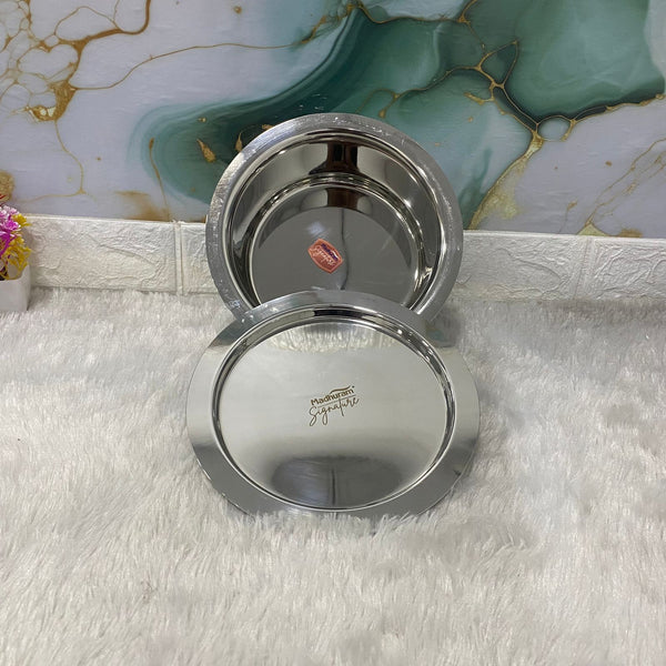 AM7597 Madhuram Signature 2000ml Stainless Steel Deep Tope with Lid (10x16x16 cm)