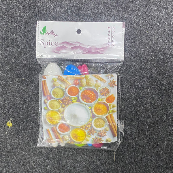 AM7619 Spice Premium Melamine Masala Spoon Set Small Colorful Kitchen Spoons Multi Color 10Pcs