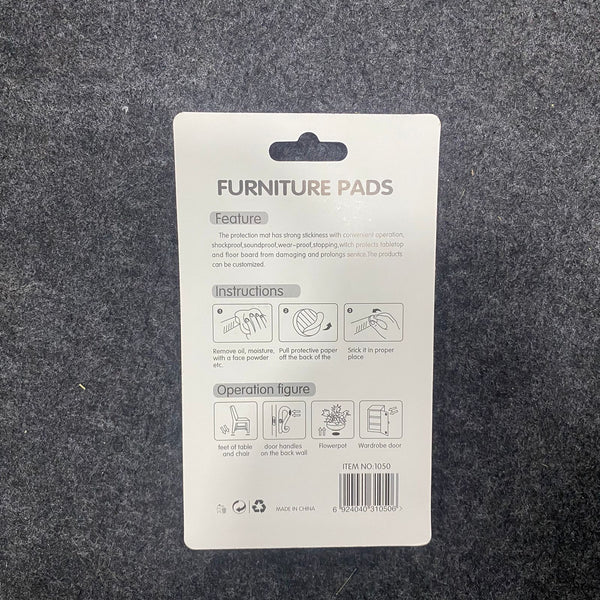 AM7622 Weikang 2.5x2.5cm Self Adhesive Rubber Furniture Pads Square Floor Protectors Pack of 18