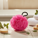 A07259 Exfoliating Bath and Shower Mesh Sponge with Hanging LOOFAH