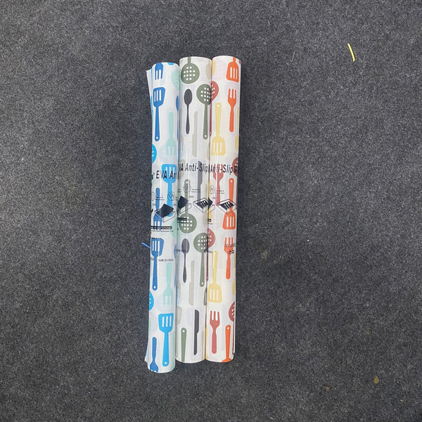 AM7641 Shuangyou Waterproof EVA Anti Slip Printed Kitchen Mat Drawer Liner Roll, 45x125 cm