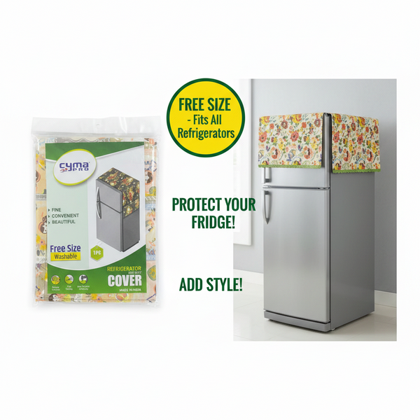 AM7662 Cyma Pro Printed Dustproof Refrigerator Top Cover with Utility Side Storage Pockets