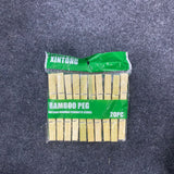 AM7668 Xintong Eco Friendly Heavy Duty Bamboo Clothes Pegs Clamps for Drying Laundry 20 Pcs