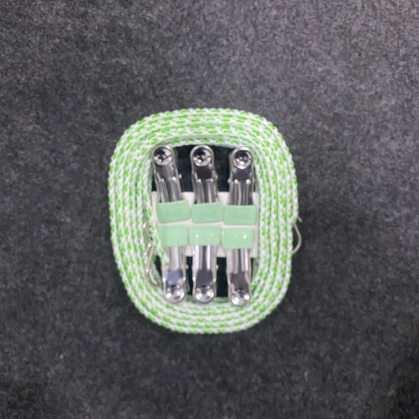 AM7673 Portable 3 Meter Elastic Clothesline Rope with 6 Windproof Metal Clips for Outdoor Travel Camping