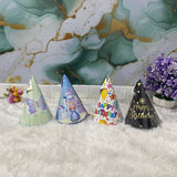 AM7686 Vibrant Multi Theme Birthday Party Cone Hats Pack of 6 for Kids Celebrations
