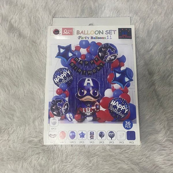 AM7684 Superhero Theme Birthday Balloon Decoration Set With Foil Curtains For Kids Party Decoration