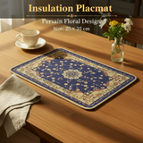 AM7712 ELEGANT BLUE FLORAL PATTERN HEAT RESISTANT INSULATION PAD FOR DINING TABLE SURFACE PROTECTION