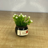 AM7724 ARTIFICIAL WHITE FLOWER POTTED PLANT WITH BLACK VASE FOR HOME OFFICE DECORATION