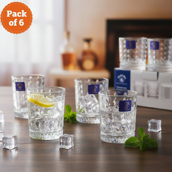 AM7726 ELEGANT CLEAR GLASS WALTZ ROTATING CUP FOR STYLISH HOME AND OFFICE TABLE DECOR
