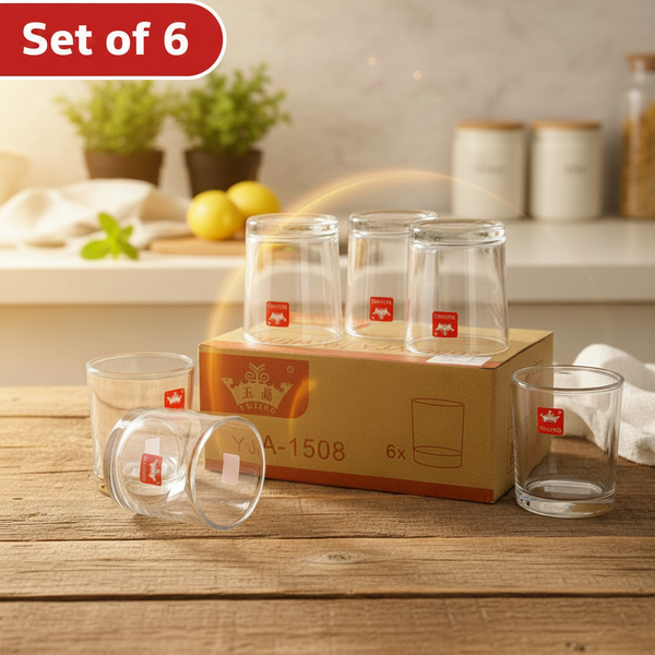 AM7729 ELEGANT CLEAR GLASS WALTZ ROTATING CUP FOR MODERN HOME AND OFFICE TABLE DECOR