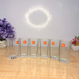 AM7732 ELEGANT CLEAR GLASS VASE WITH RIBBED DESIGN FOR STYLISH HOME TABLE DECORATION