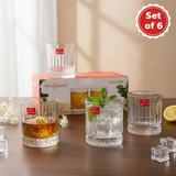 AM7737 Marc Samuels Premium Crystal Glass Tumbler Set of 6 Pieces for Kitchen Dining