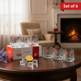 AM7738 Yujing Crystal Glassware Set of 6 Stylish Tumblers for Modern Kitchen and Dining