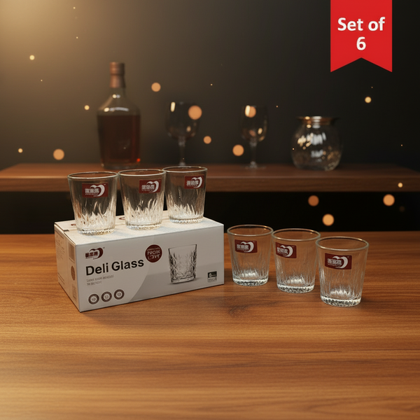 AM7744 Elegant Crystal Miniature Shot Glassware Set of 6 for Sophisticated Bar Serving