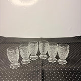 AM7748 Delisoga Premium Crystal Clear 35ml Shot Glasses - Textured Fish Scale Pattern, Set of 6
