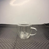 AM7750 250ml Double-Walled Insulated Glass Coffee Mug with Handle (1-Piece)