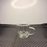 AM7750 250ml Double-Walled Insulated Glass Coffee Mug with Handle (1-Piece)