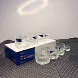 AM7751 Delisoga Premium Crystal Clear Glass Tea & Coffee Mug Set (6 Pieces, 100ml)